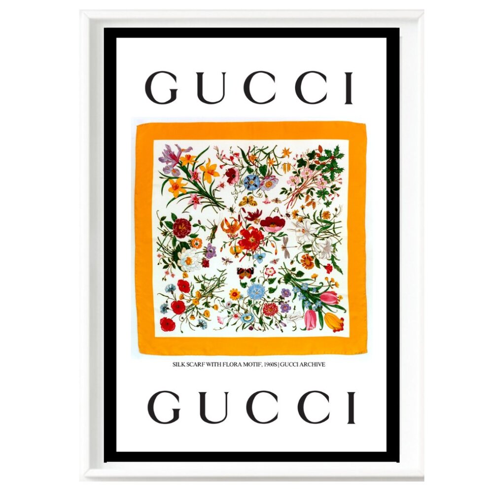 Luxury Brand - GUCCI Glam Art Print Fashion Wall Decor - Unframed Print 12x18